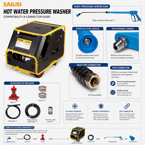 Hidrolavadora Industrial de Agua Caliente, Limpiadora a Vapor Móvil, Máquina Eléctrica para Lavar Autos - Product Image 4