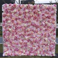 3D Vierkante Eco-vriendelijke Moderne Zijden Kunstbloemen Wandpanelen met Witte Bloemen Rolbare Achtergrond voor Bruiloftdecoratie