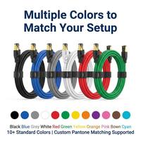 Kabel Patch Ethernet Cat8 40Gbps SFTP Terperisai RJ45 Kabel LAN 2000MHz Kabel Jaringan Kecepatan Tinggi untuk Pusat Data