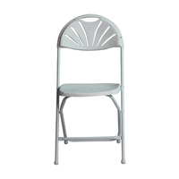 Chaises pliantes portables en plastique et métal blanc doré de haute qualité pour événements, mariages, banquets, dîners et utilisation en extérieur