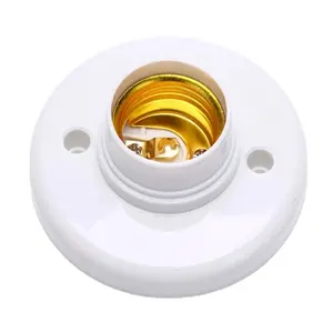 Round E27 White LED Lamp Screw Base Halogen Bulb Holder Converter Light Bulb Base Lamp Socket Adapter (10 pcs)