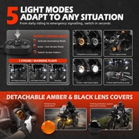 BEVINSEE DRL LED 3.5'' Phares de moto tout-terrain LED Auxbeam, feux de signalisation, feux de croisement/route, feux auxiliaires
