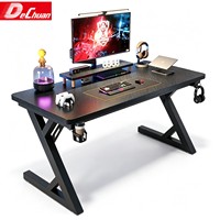 Bureau de jeu Z-Leg avec plateau en bois de 25 mm d'épaisseur et éclairage RGB sur les bords