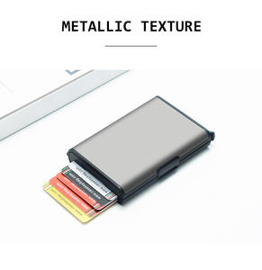 Porte-cartes de crédit Rfid hommes porte-monnaie minimaliste Pop Up porte-cartes en métal porte-cartes d'identité - Product Image 5