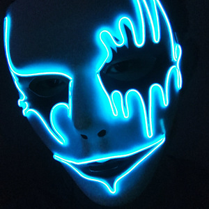 <span class=keywords><strong>Masque</strong></span> <span class=keywords><strong>de</strong></span> visage effrayant <span class=keywords><strong>de</strong></span> <span class=keywords><strong>mort</strong></span> en plastique avec éclairage LED pour Halloween - Product Image 4