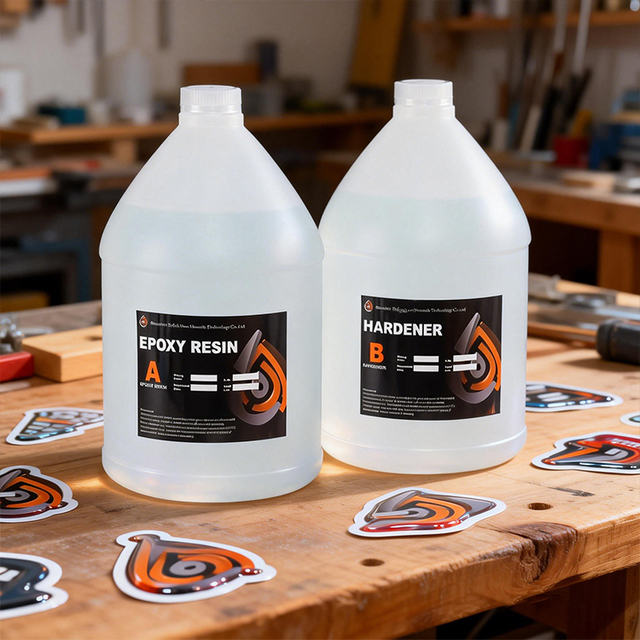 Two-Component Crystal Clear Eco-friendly 3:1 Epoxy Resin Liquid Adhesive Sticker Coating for Construction Woodworking-Moderate