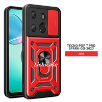 Étui de support de voiture magnétique de béquille rotative multifonctionnelle de Lichicase pour la couverture dure de Tecno Pop7