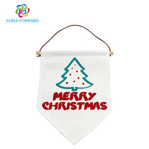 畅销书亚麻升华旗空白实心三角旗横幅DIY圣诞装饰品和庆祝活动 - Product Image 3