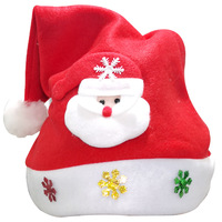 Cappello LED Luminoso Rosso in Tessuto Non Tessuto a Tema Cartone Animato, Accessorio per Feste di Natale, Regalo a Sorpresa per Raduni Festivi