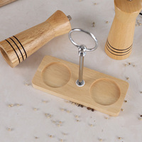 Moulin à poivre de luxe léger en stock avec base en bois, support en bois de caoutchouc avec poignée, accessoires de base en bois DS-XJMDZ01