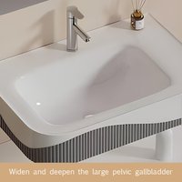 Vente en gros usine : Lavabo mural de salle de bain de luxe, nouveau design, haute qualité, taille personnalisable, pour lavage des mains
