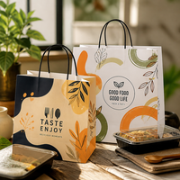 Sacs en papier personnalisés pour aliments, résistants à la graisse, pour traiteur, emballage alimentaire, fourniture sous marque privée pour sandwichs et sacs à déjeuner
