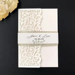 Cartões de convite 3d, impressão personalizada da fábrica, exibição de envelopes, festival, cartões de convite, casamento, corte a laser