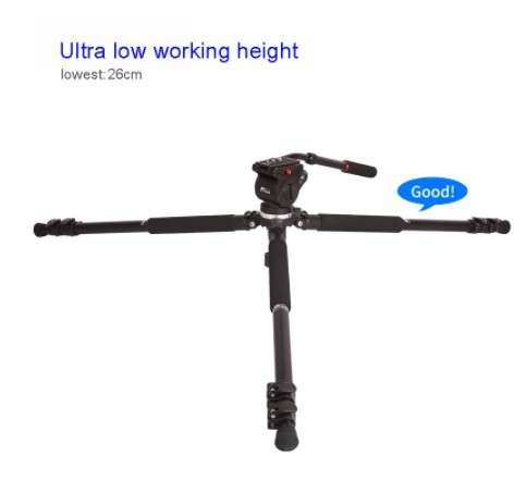 Jieyang JY0509Bアルミ製プロ三脚｜最大162cm、荷重6Kg、携帯760mm