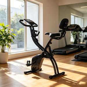 Vélo d'exercice pliable 2-en-1 <span class=keywords><strong>HOMCOM</strong></span> avec résistance magnétique réglable sur 8 niveaux, silencieux, pour la maison, avec capteur de fréquence cardiaque et support pour bras - Product Image 1