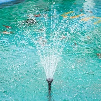Pompe de fontaine pour bassin, aérateur d'eau submersible avec anneau lumineux LED et buse réglable pour jardin, aquarium et bassin à poissons