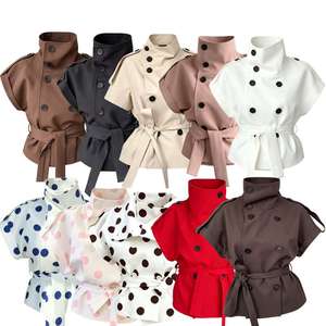 <span class=keywords><strong>Trench</strong></span> Coat Estivo Elegante da <span class=keywords><strong>Donna</strong></span> con Cintura, Maniche Corte, Trattamento Anti-Piega e Staccabile - Bestseller - Product Image 1