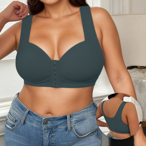 Reggiseno da Donna <span class=keywords><strong>Taglie</strong></span> Forti Regolabile, Traspirante, Copertura Totale, Nasconde il Grasso della Schiena, Senza Ferretto, Push-up, Senza Cuciture, Chiusura Frontale - Product Image 2