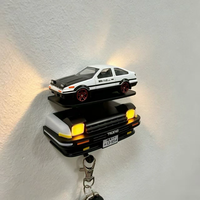 Porte-clés mural AE86 avec lumière, décoration créative modèle de voiture, support de rangement pour clés