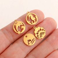Mignon acier inoxydable dauphin hippocampe crabe queue de poisson breloques étanche animaux pendentifs collier à faire soi-même Bracelet résultats de bijoux