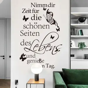 Wholesale vinyl butterfly sticker-Nimm dir zdit quotes wall sticker personality butterfly letters decals home decoration vinyl wall decal stickers