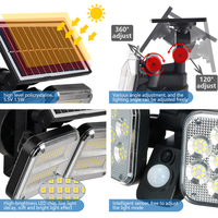 Lampe solaire d'extérieur écologique murale à led avec détecteur de mouvement