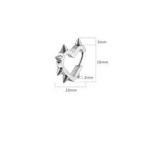 Sản phẩm mới khuyên dùng khuyên tai đinh tán tình yêu bằng thép không gỉ, phong cách cô gái nóng bỏng taper Peach Heart ear Ring ear buckles