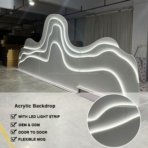 SMOOTH Modern Mountain Wave 3 capas de PVC tablero de pared de luz LED arco telón de fondo para eventos de boda y recepción - Product Image 4