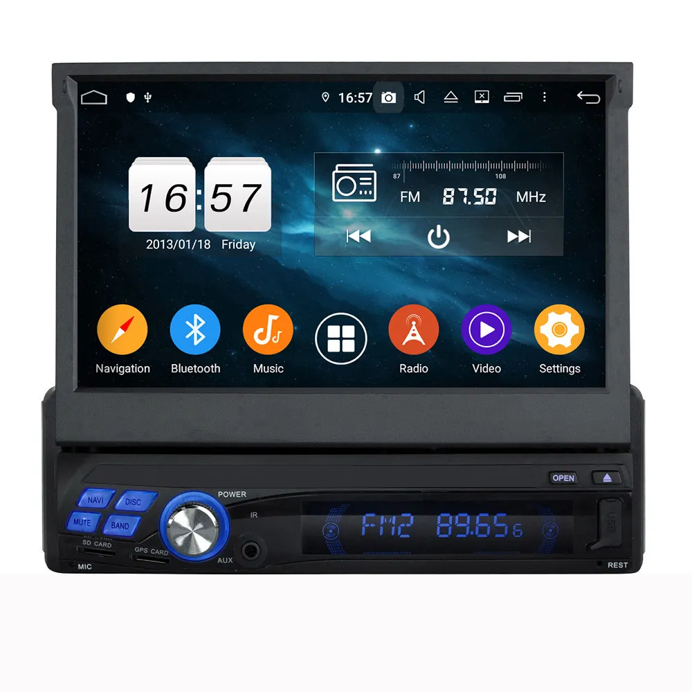 KD-8600 Baixo Preço Android 10 Promoção Tela Retrátil Modelo 7 Universal Rádio Do Carro da polegada Com DSP