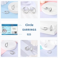 Boucles d'oreilles créoles MULA en argent sterling 925, plaquées rhodium, géométriques, zircon, forme classique en U, bijoux de mariage pour femmes, cadeau