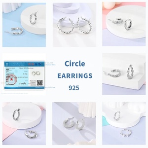 <span class=keywords><strong>Orecchini</strong></span> a <span class=keywords><strong>Cerchio</strong></span> MULA in <span class=keywords><strong>Argento</strong></span> Sterling 925, Placcati in Rodio con Zirconi, Design Geometrico a U, Gioielli da Matrimonio per Donne - Product Image 3
