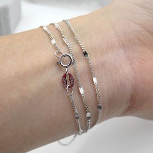 Collana con Paillettes da 1,1mm in Argento Sterling S925, Catena a Maglia Curb 1+1 con Ciondolo a Fetta Piatta - Product Image 3