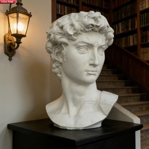 Busto di David in Marmo Bianco Intagliato a Mano YOUFINE, Scultura in Stile Michelangelo, Ritratto Maschile Classico per Musei e Gallerie - Product Image 6