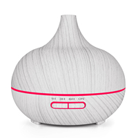 Nouveau diffuseur d'huiles essentielles en bois grainé de 500 ml, humidificateur à brume froide USB, aromathérapie ultrasonique pour la maison, diffuseur d'arômes avec lampe LED