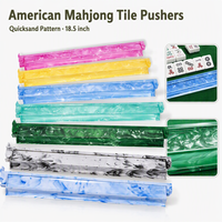 Règle de Mahjong de 18,5 pouces, motif sable mouvant multicolore, règle de Mahjong taille US 2-en-1 pour l'agencement des cartes |   Cadeau accessoire