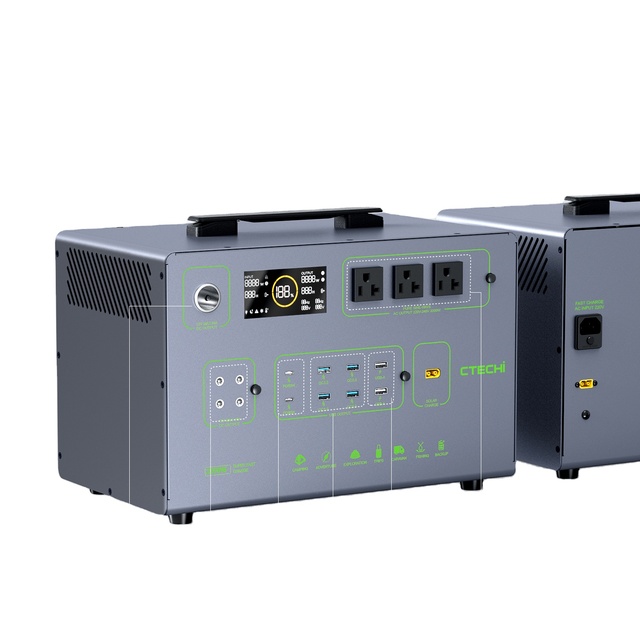 Solar Generator Lithium Battery Pack MPPT Controller Home Use AC 110V/230V Emergency Power Supply Backup Portable 1382WH 3000W