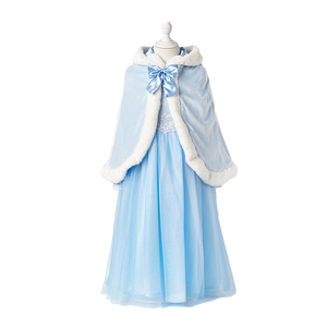 Robes longues à capuche en velours bleu pour filles, costume de princesse Elsa pour Halloween, Noël, films télévisés, jeux de rôle pour enfants - Product Image 2