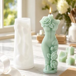 3D Rose Human Body <b>Silicone</b> Candle Mold Handmade DIY Diffuser Wax Mold Reusable Craft Making <b>Tool</b> - Product Image 3