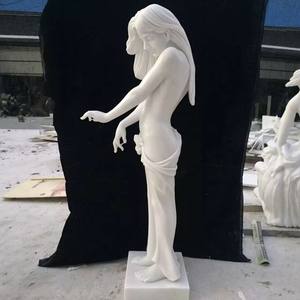 Statue sculptée à <span class=keywords><strong>la</strong></span> main des Trois Grâces en marbre blanc massif classique, sculpture féminine nue pour l'aménagement paysager intérieur et extérieur - Product Image 2