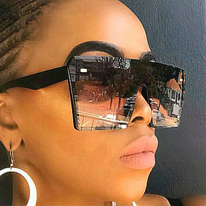 Lunettes de soleil carrées surdimensionnées UV400 tendance 2025 pour hommes et femmes, monture plate, style luxe - Product Image 1