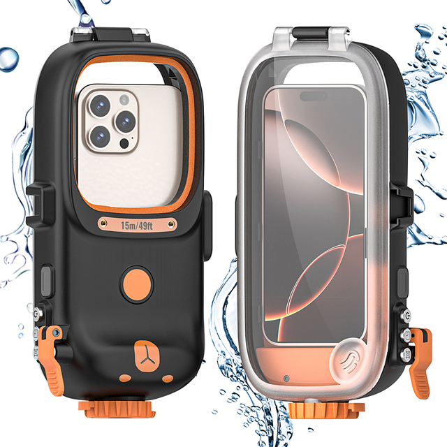 15M 49ft IP68 Professional Diving Waterproof Phone Case for Samsung Snorkeling Underwater Diving Boxs for iPhone BT Shutter