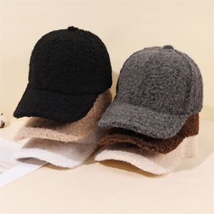 Gorro de Béisbol de 6 Paneles, Grueso, Cálido, Informal, Retro, de Moda, para Otoño e Invierno, Color Sólido Personalizado, Imitación Lana de Cordero - Product Image 1