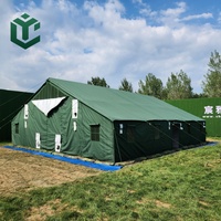 Grande tente murale en toile imperméable double couche, camouflage vert armée, Afrique, quatre saisons, coupe-vent, une chambre, hôpital de campagne pour 30 personnes