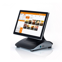 Terminal de bureau intelligent double écran 15.6 + 11.6 pouces Caisse enregistreuse de restauration Machine POS tout-en-un pour restaurant et cantine