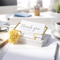 Nouveau porte-cartes de visite en marbre, support de cartes ovales pour cartes de visite, cadeaux d'entreprise
