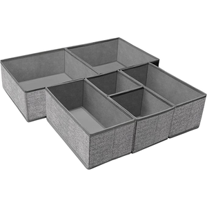 Juego de 6 cajones plegables para ropa interior, organizador de cajones, divisores de armario, caja de almacenamiento, ropa, calcetines, ropa interior, organizador de cajones - Product Image 1