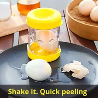 Éplucheur d'œufs portable rapide en plastique et séparateur de coquilles pour œufs cuits, outil de décoquillage pour œufs de thé