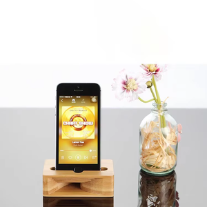 Bằng gỗ điện thoại di động đứng bán buôn vật lý điện thoại thông minh khuếch đại đứng Khối lượng lớn tích hợp tre nhà Điện thoại loa cơ sở - Product Image 3