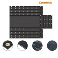 Bâche en PVC pour bois d'œuvre 24*18*9' avec œillets en laiton, sangles à double couture, anneaux en D en acier inoxydable et bandes réfléchissantes, traitement anti-UV
