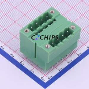 KF2EDGVHM-5.0-2*4P Plug-in Terminal Block Through hole,P=5mm Connector Board-to-Board / Socket - Closed Screw Fixing 5mm Green - Product Image 1